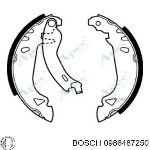 Колодки гальмові задні, барабанні 0986487250 Bosch