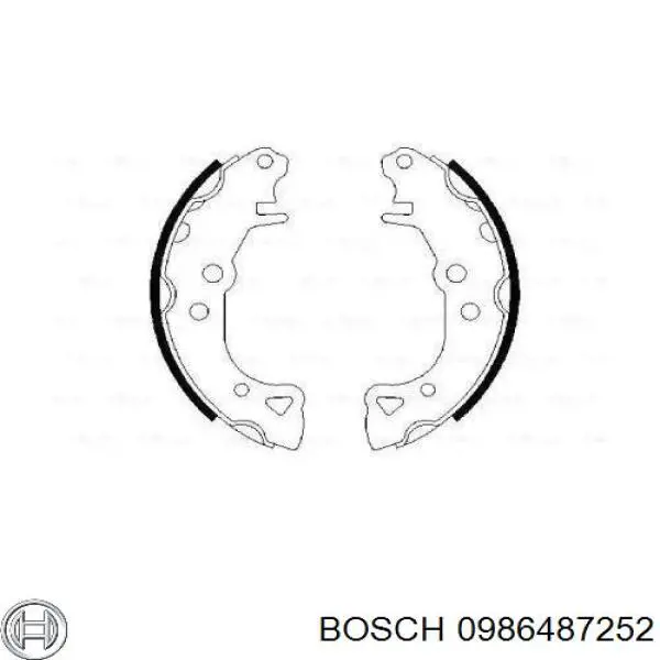 0986487252 Bosch колодки гальмові задні, барабанні