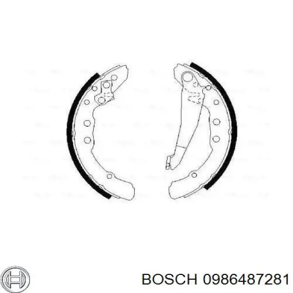 0986487281 Bosch колодки гальмові задні, барабанні
