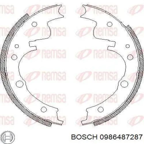 Купити 0986487287 Bosch Колодки гальмові задні, барабанні