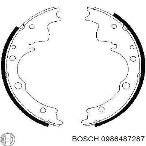 0986487287 Bosch колодки гальмові задні, барабанні