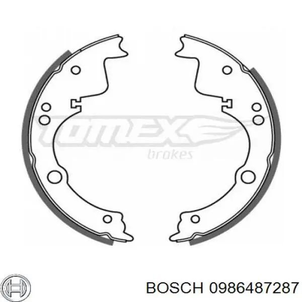 0986487287 Bosch Колодки гальмівні задні, барабанні