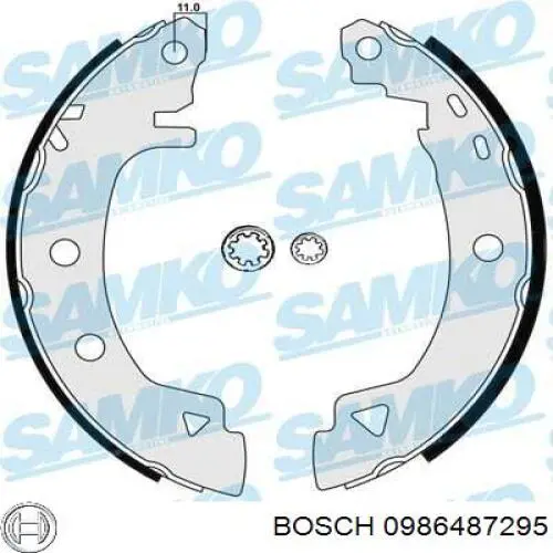 0986487295 Bosch Колодки гальмівні задні, барабанні