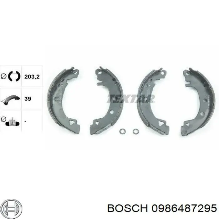 Колодки гальмові задні, барабанні 0986487295 Bosch