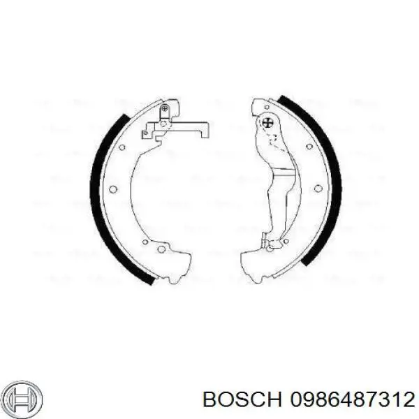 0986487312 Bosch колодки гальмові задні, барабанні