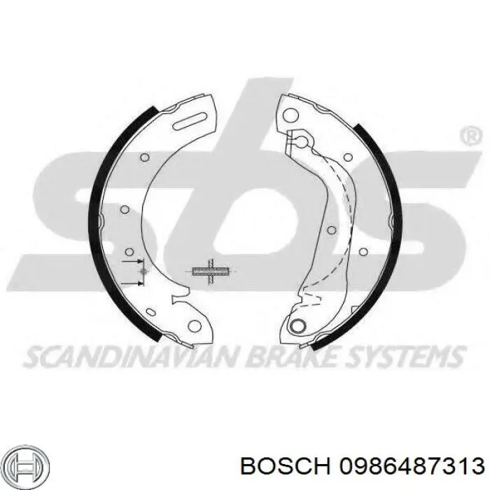 Колодки гальмові задні, барабанні 0986487313 Bosch