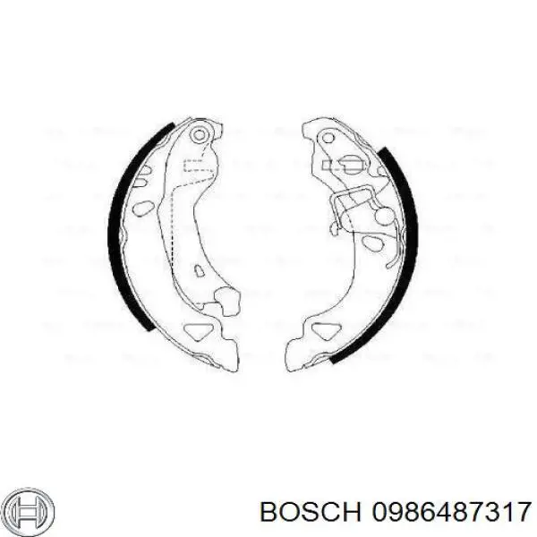 Колодки гальмові задні, барабанні 0986487317 Bosch