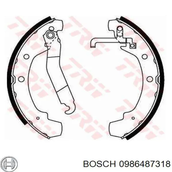 Колодки гальмові задні, барабанні 0986487318 Bosch