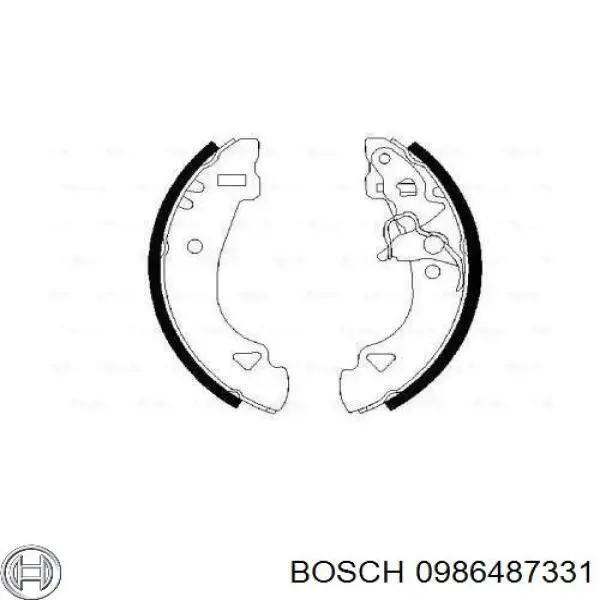 Купити 0986487331 Bosch Колодки гальмові задні, барабанні