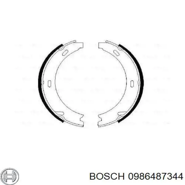 0986487344 Bosch колодки ручника/стоянкового гальма