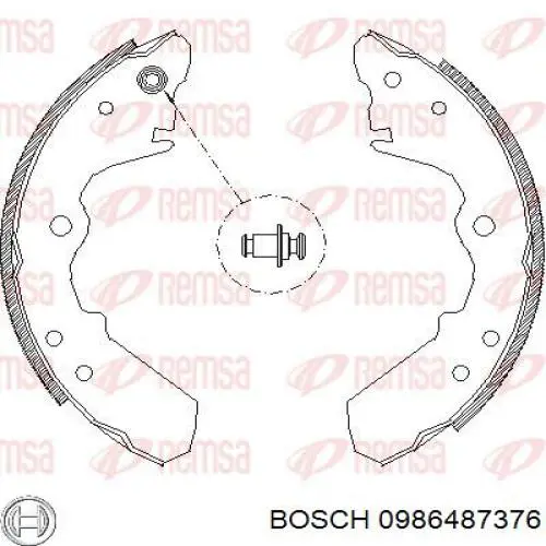 0986487376 Bosch Колодки гальмівні задні, барабанні
