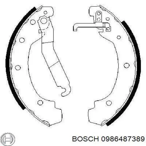 0986487389 Bosch колодки гальмові задні, барабанні