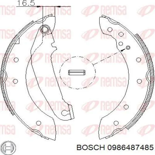 Колодки гальмові задні, барабанні 0986487485 Bosch