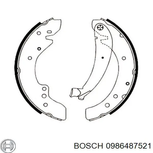 0986487521 Bosch колодки гальмові задні, барабанні
