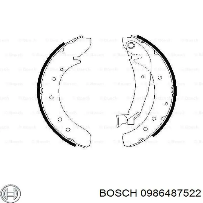 0986487522 Bosch колодки гальмові задні, барабанні