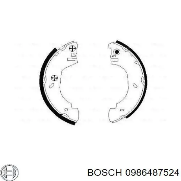 0986487524 Bosch колодки гальмові задні, барабанні