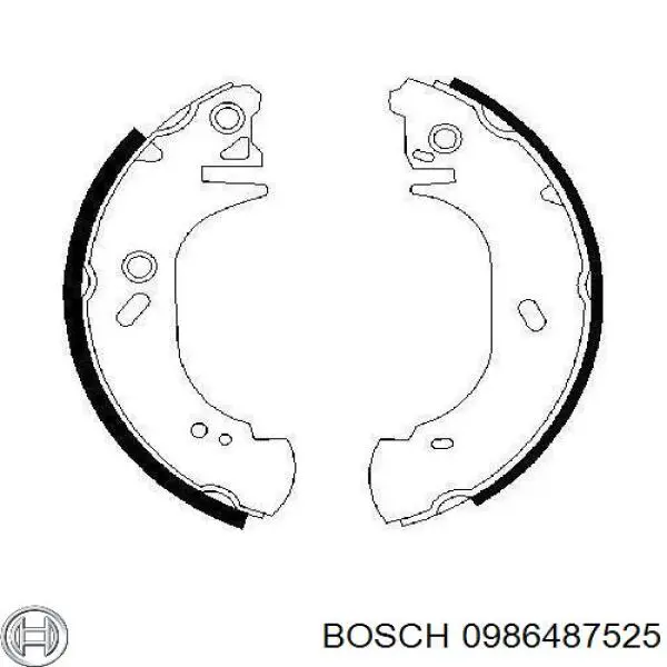 Колодки гальмові задні, барабанні 0986487525 Bosch