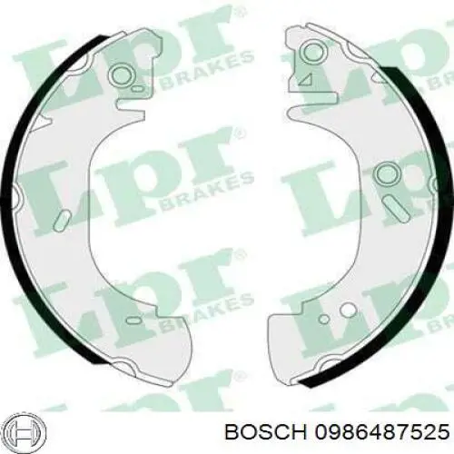 0986487525 Bosch Колодки гальмівні задні, барабанні