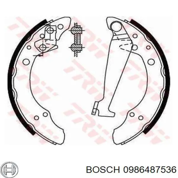 Колодки гальмові задні, барабанні 0986487536 Bosch