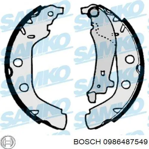 Колодки гальмові задні, барабанні 0986487549 Bosch