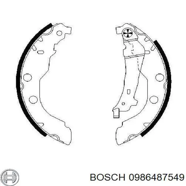 Колодки гальмові задні, барабанні Bosch 0986487549 ціна, від 23.24 USD