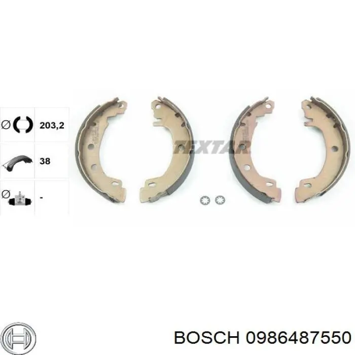 0986487550 Bosch колодки гальмові задні, барабанні