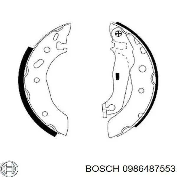 0986487553 Bosch колодки гальмові задні, барабанні