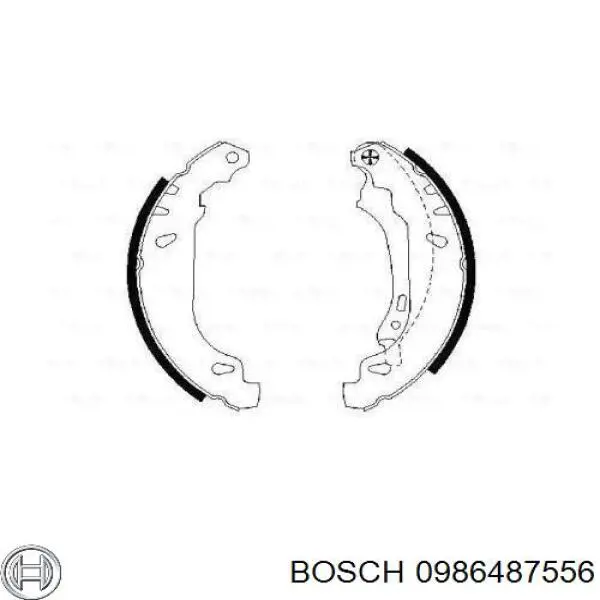 Купити 0986487556 Bosch Колодки гальмові задні, барабанні
