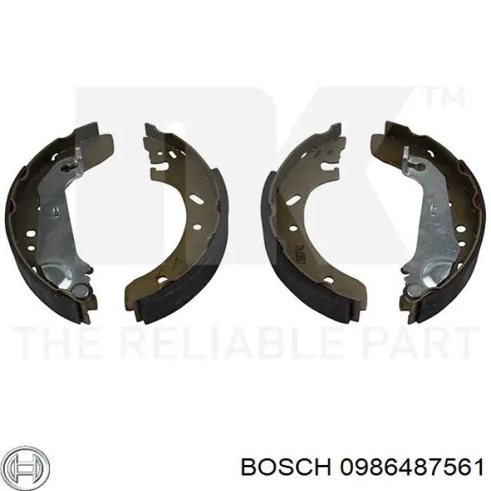 Колодки гальмові задні, барабанні 0986487561 Bosch