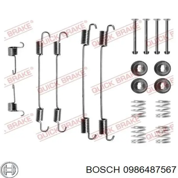 Купити 0986487567 Bosch Колодки гальмові задні, барабанні