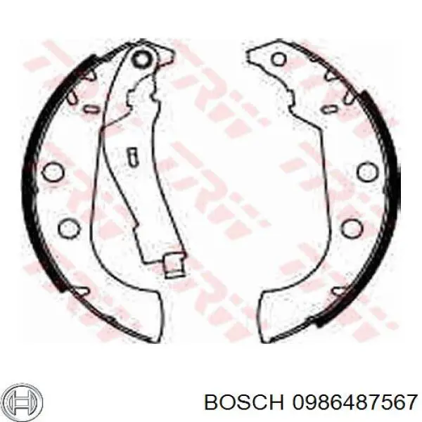 0986487567 Bosch Колодки гальмівні задні, барабанні