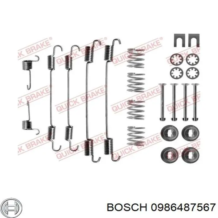 Колодки гальмові задні, барабанні Bosch 0986487567 ціна, від 19.65 USD