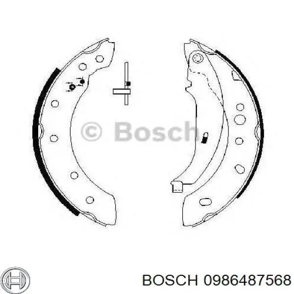 Колодки гальмові задні, барабанні 0986487568 Bosch