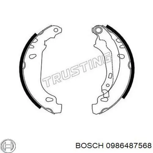 0986487568 Bosch Колодки гальмівні задні, барабанні