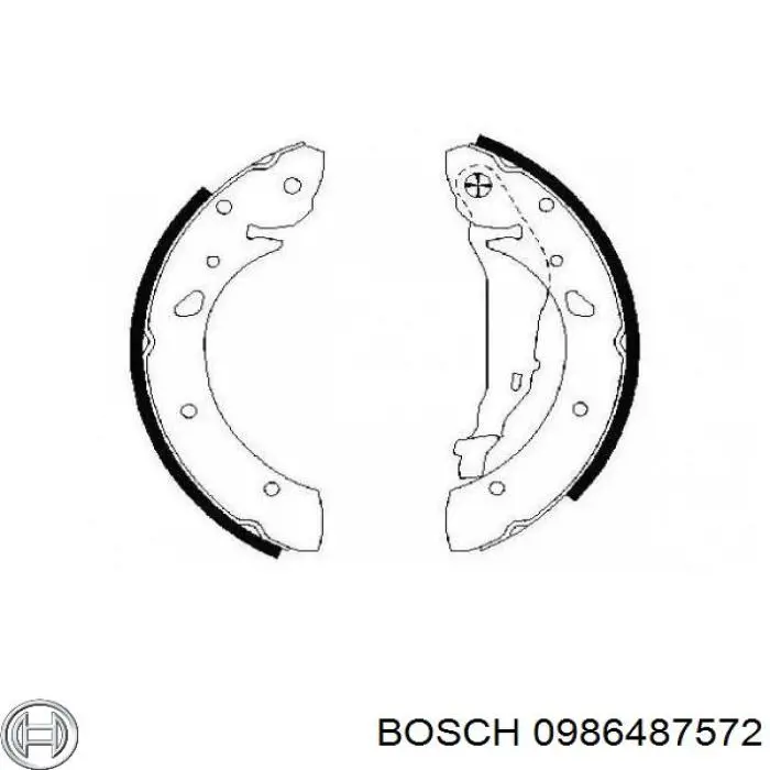 0986487572 Bosch колодки гальмові задні, барабанні