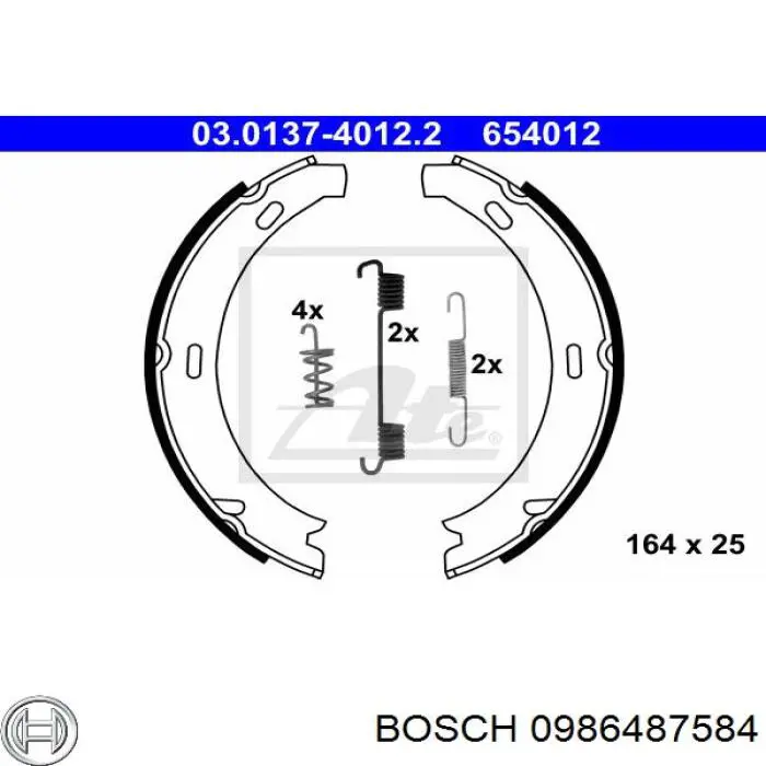 Купити 0986487584 Bosch Гальмівні колодки гальма стоянки