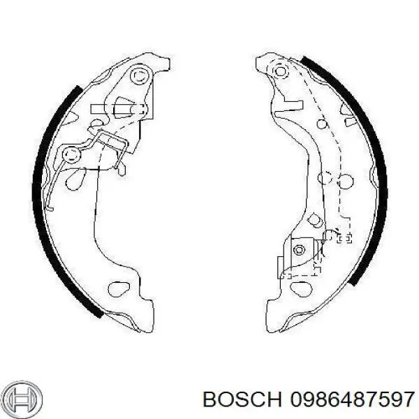 Колодки гальмові задні, барабанні 0986487597 Bosch