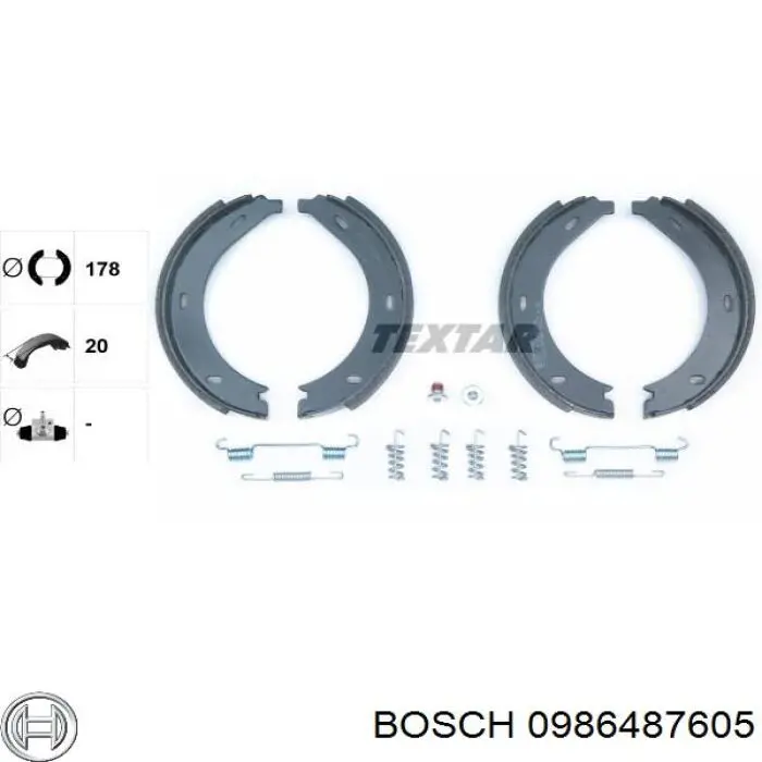 Колодки ручника 0986487605 Bosch