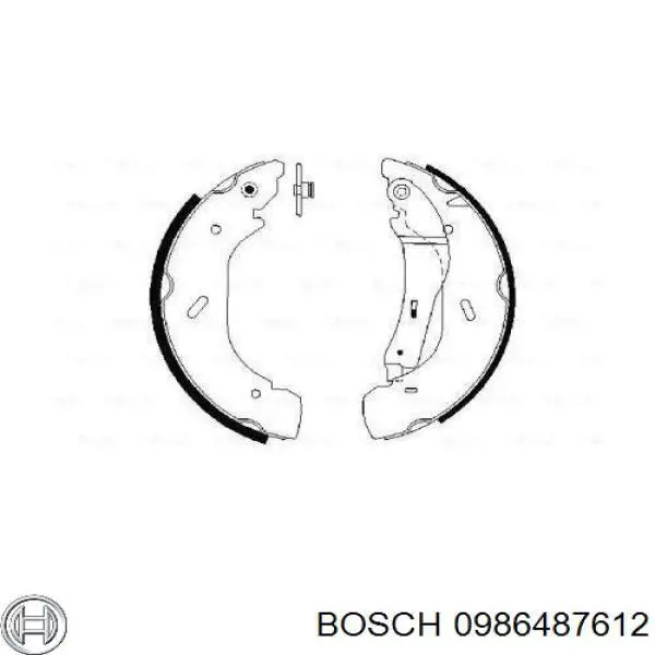 0986487612 Bosch Колодки гальмівні задні, барабанні