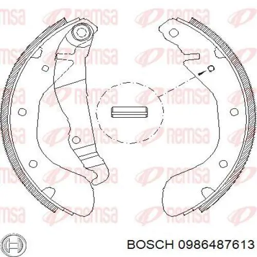 Купити 0986487613 Bosch Колодки гальмові задні, барабанні
