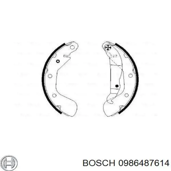0986487614 Bosch колодки гальмові задні, барабанні