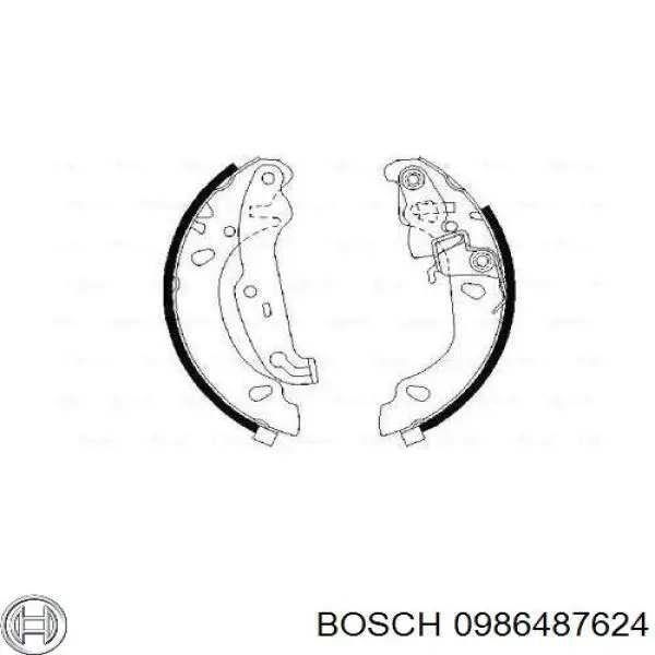 0986487624 Bosch колодки гальмові задні, барабанні
