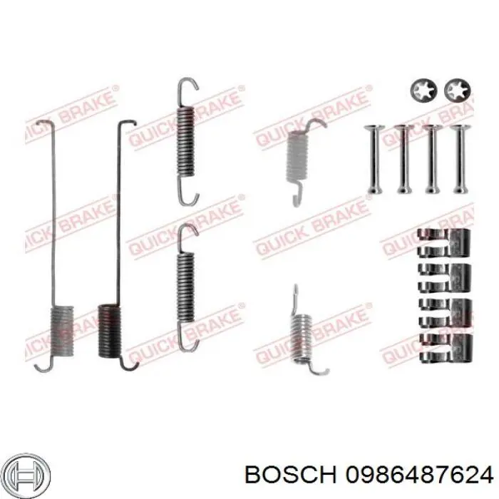0986487624 Bosch Колодки гальмівні задні, барабанні