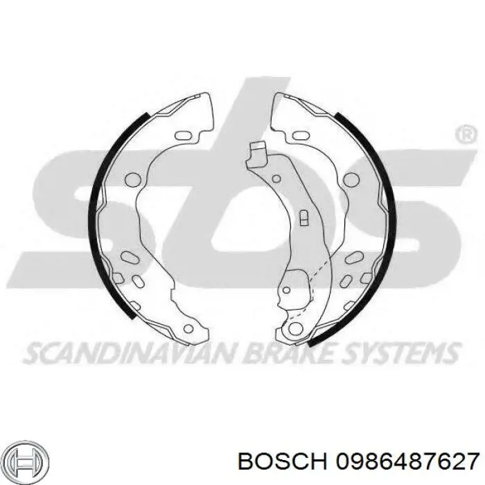 Колодки гальмові задні, барабанні Bosch 0986487627 ціна, від 18.10 USD