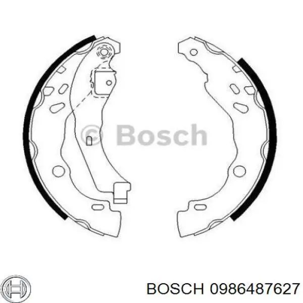 0986487627 Bosch колодки гальмові задні, барабанні