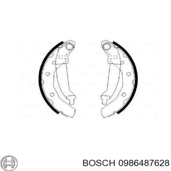 Колодки гальмові задні, барабанні 0986487628 Bosch