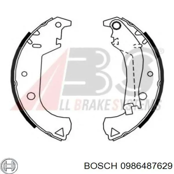Колодки гальмові задні, барабанні 0986487629 Bosch