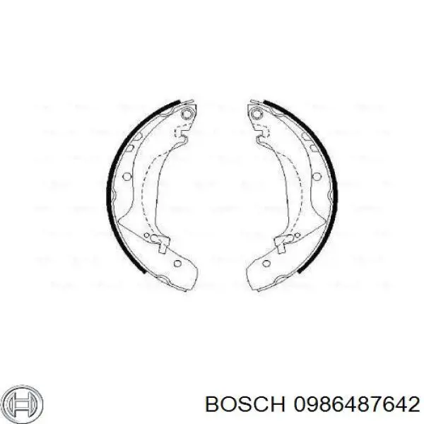 Купити 0986487642 Bosch Колодки гальмові задні, барабанні