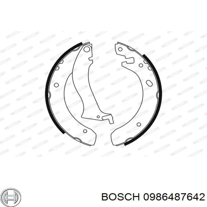 0986487642 Bosch Колодки гальмівні задні, барабанні