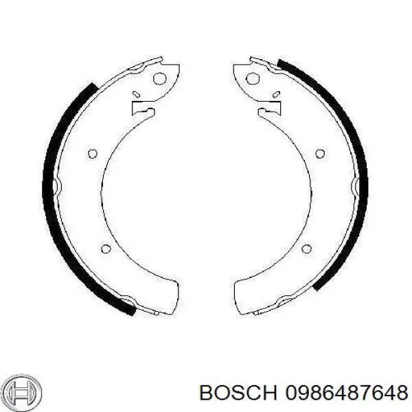 Колодки гальмові задні, барабанні 0986487648 Bosch